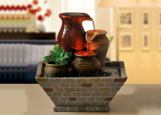 China Klassische drei Schalen nordamerikanische Art-Ausgangsinnenraum-Dekorations-Fernsehkabinett-Wohnzimmer-Wasser-Brunnen-mit LED fournisseur