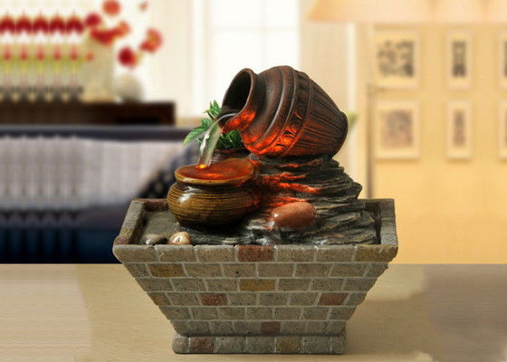 China Traditionelle Töpfe steuern Innenraum-Dekorations-Fernsehkabinett-Wohnzimmer-Tischplatten-Innenwasser-Brunnen mit LED automatisch an fournisseur