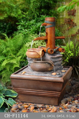 Bambus beleuchtete Wasser-Brunnen im Freien fournisseur