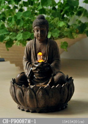 Kleiner beleuchteter Tischplatten-Buddha-Wasser-Brunnen fournisseur