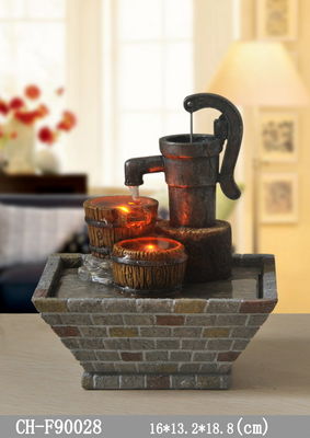 Traditionelle Wasser-Brunnen-Ausgangsinnenraum-Dekorations-Fernsehkabinett-Wohnzimmer-Tischplatten-Innenwasser-Brunnen mit LED fournisseur