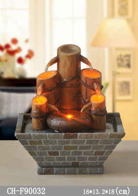 Kerze Bambus-Innenwasser-Brunnen Polyresin mit geführten Lichtern fournisseur
