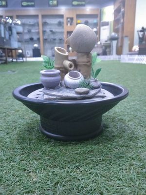 20x18.5cm traditionelle Bambushauptinnenraum-Dekorations-Wohnzimmer-Tischplatten-Innenwasser-Brunnen Polyresin fournisseur