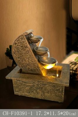 Malender goldenes Vermögens-Innenwasserfall-Brunnen fournisseur