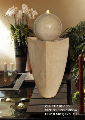 Helle Luxusellipsen-hölzerner Rattan-Effekt-Wasser-Brunnen fournisseur