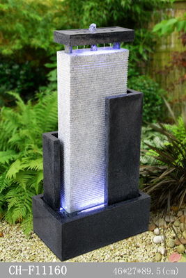 Garten-Dekor-Marmor-hölzerner Effekt-Stein-Wasserfall-Brunnen fournisseur
