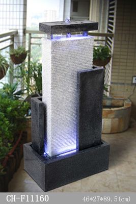 Garten-Dekor-Marmor-hölzerner Effekt-Stein-Wasserfall-Brunnen fournisseur