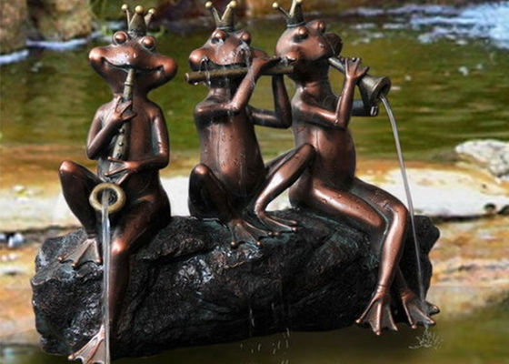 Frosch-Wasser-Brunnen im Freien Spitters Polyresin drei fournisseur