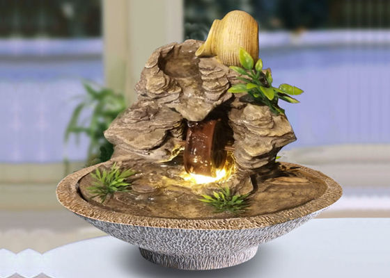 Mehrfarben-Polyresin-Gebirgsinnentischplatten-Brunnen fournisseur