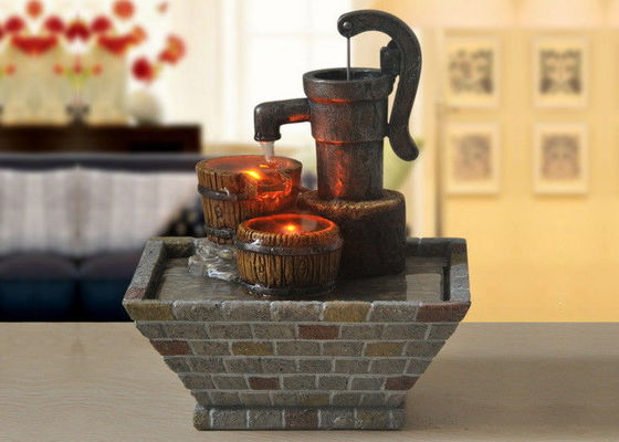 Traditionelle Wasser-Brunnen-Ausgangsinnenraum-Dekorations-Fernsehkabinett-Wohnzimmer-Tischplatten-Innenwasser-Brunnen mit LED fournisseur