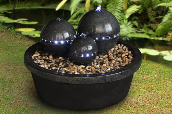 H49cm-Sandstein beleuchtete Wasser-Brunnen im Freien für Garten-Dekor fournisseur