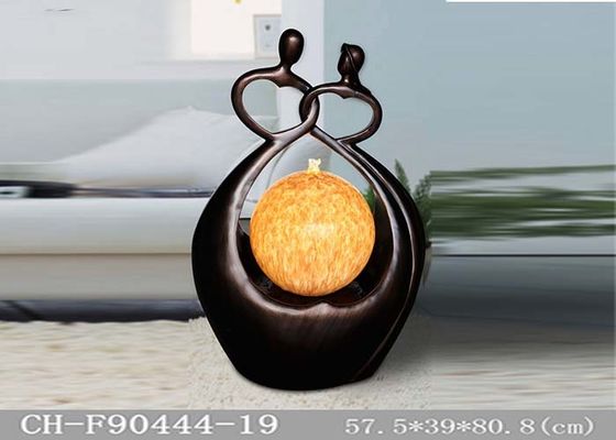 Innenbrunnen-Lichter Brown-Gold-Polyresin mit mittlerem Ball fournisseur