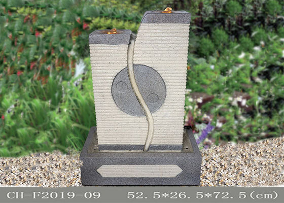 Yin Yang Eight Trigrams Led Water-Brunnen-Sandstein-Farbe fournisseur